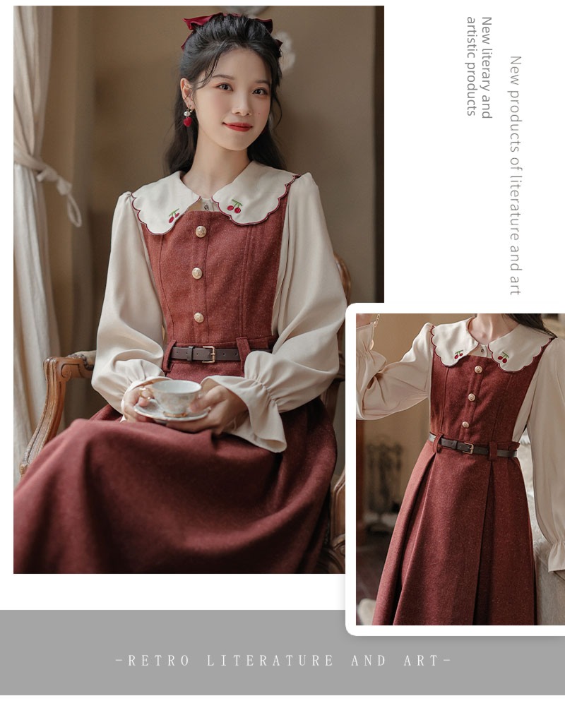 Autumn and winter French Retro Wool Doll Collar straps