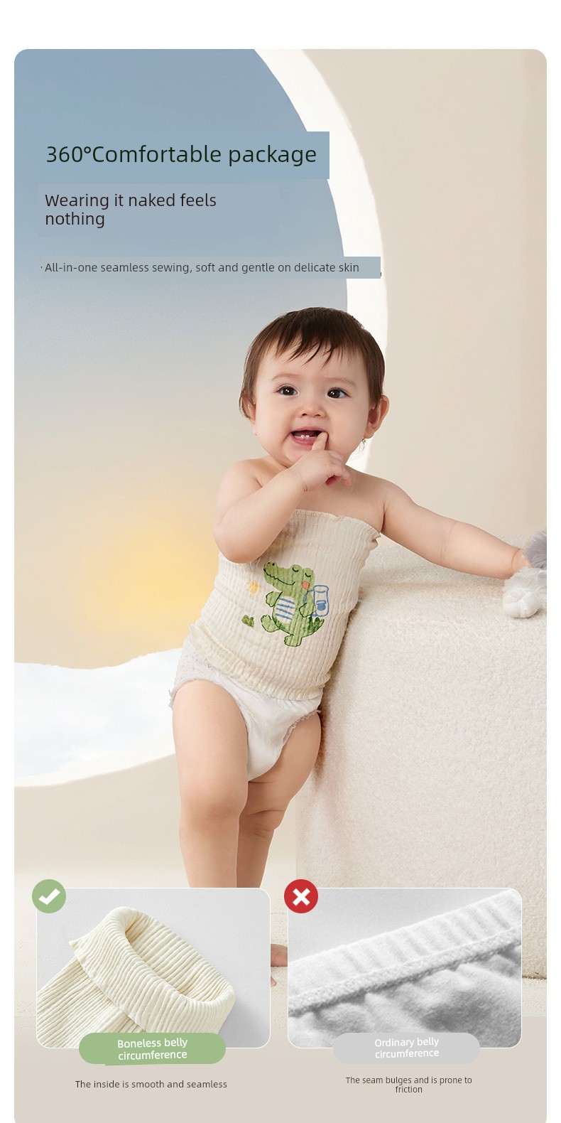 Baby Belly Band to Protect the Tummy from Cold, Class a Pure Cotton Belly Protector, Children's Newborn Baby Umbilical Cord Protector — 3