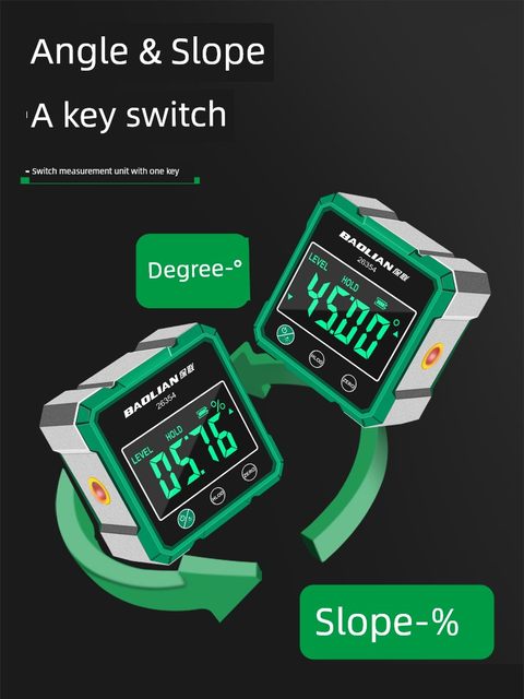 Baolian inclination meter level balance measurement digital display level magnetic absorption laser slope angle angle ruler tool