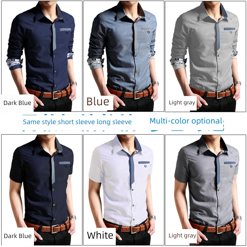 Long sleeve Korean version trend leisure time Put on your clothes cowboy shirt