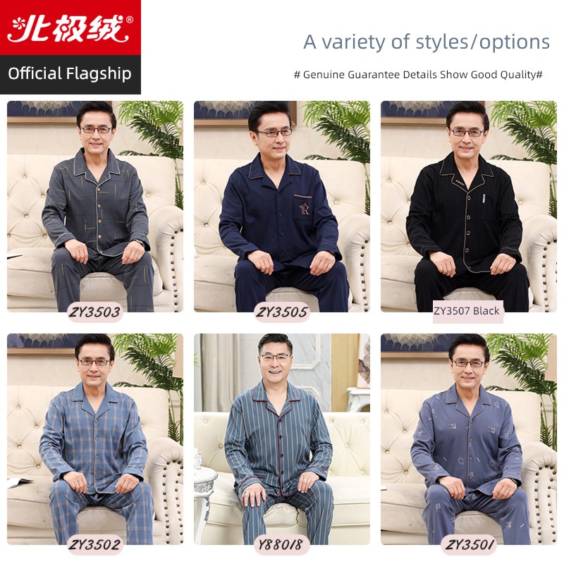 pure cotton Spring and Autumn Long sleeve Middle aged and elderly Big size pajamas