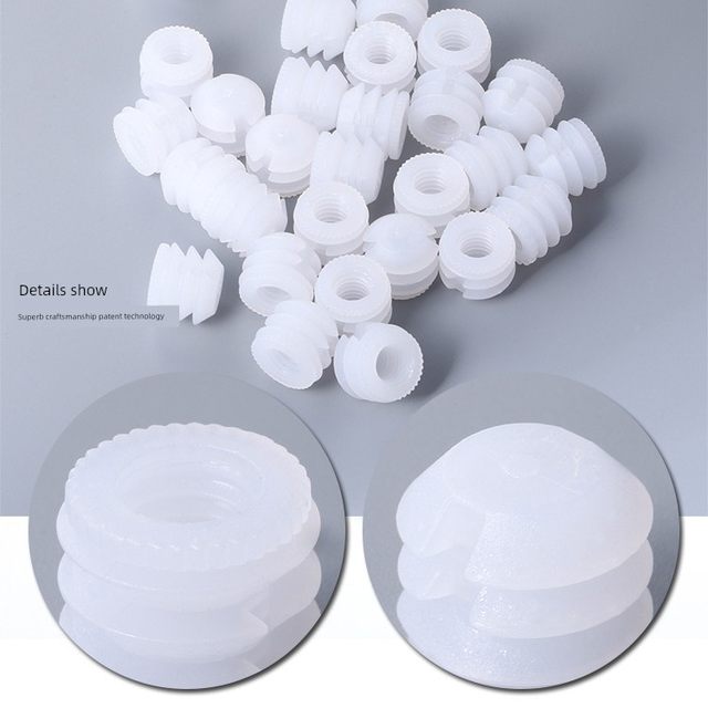 Free shipping plastic embedded nut cabinet rubber nut nylon expansion plug nut furniture three-in-one embedded nut