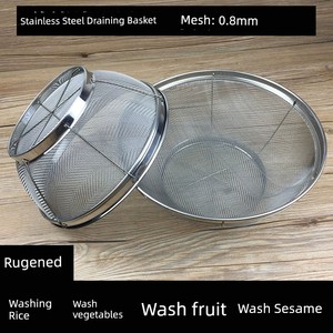 Strainer Kitchen Draining Basin Rice Basket Stainless Steel
