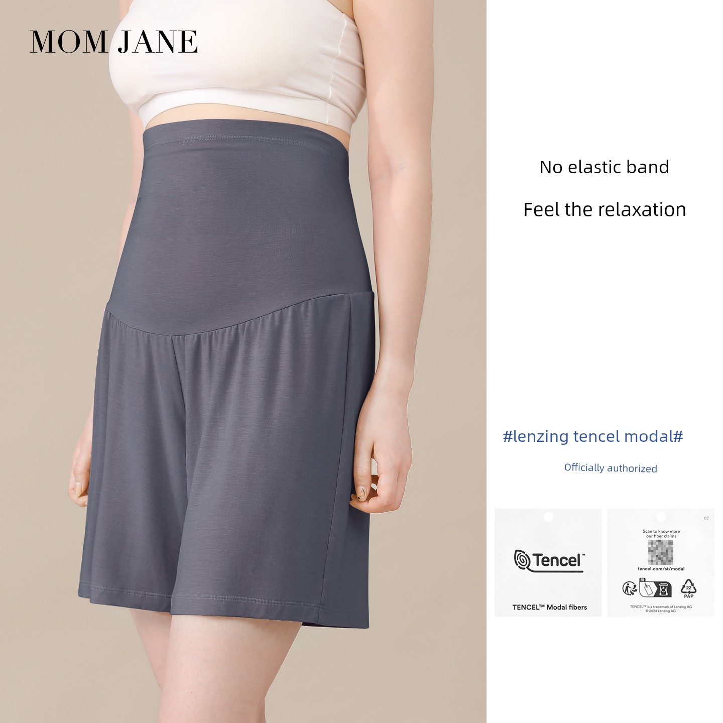 Fashion Tape Thin Modal Plus Size Shorts for Pregnant Women — 3