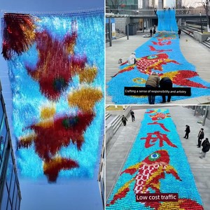 Golden Iridescent Koi Fish Laser Rain Curtain Wind-Swept Canopy Commercial Street Scenic Spot Popular Check-In Spot Outd