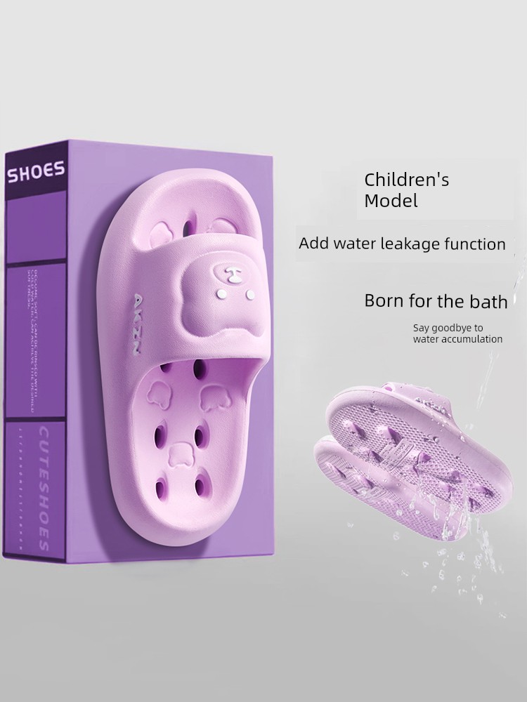 Children's Hollow-Out Water-Draining Slippers, Kids' All-Season Indoor Bathroom Non-Slip Eva Sandals for Boys and Girls — 5
