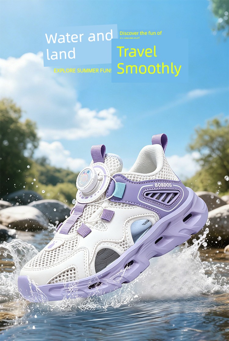 Babudou Kidsren's River-Tracing Shoes, Outdoor Sports Sandals, Girls' Summer New Style Water-Wading Slip-On Beach Shoes — 2