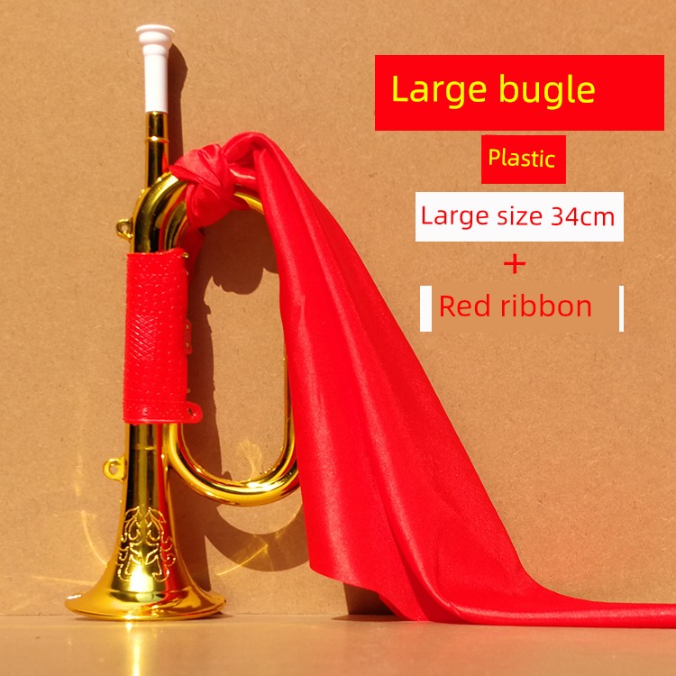 Plastic Bugle Children's Toy Small Trumpet Marching Instrument Performance Prop Eighth Route Army Trumpet Small Trumpet That Can Play Big Trumpet Sounds