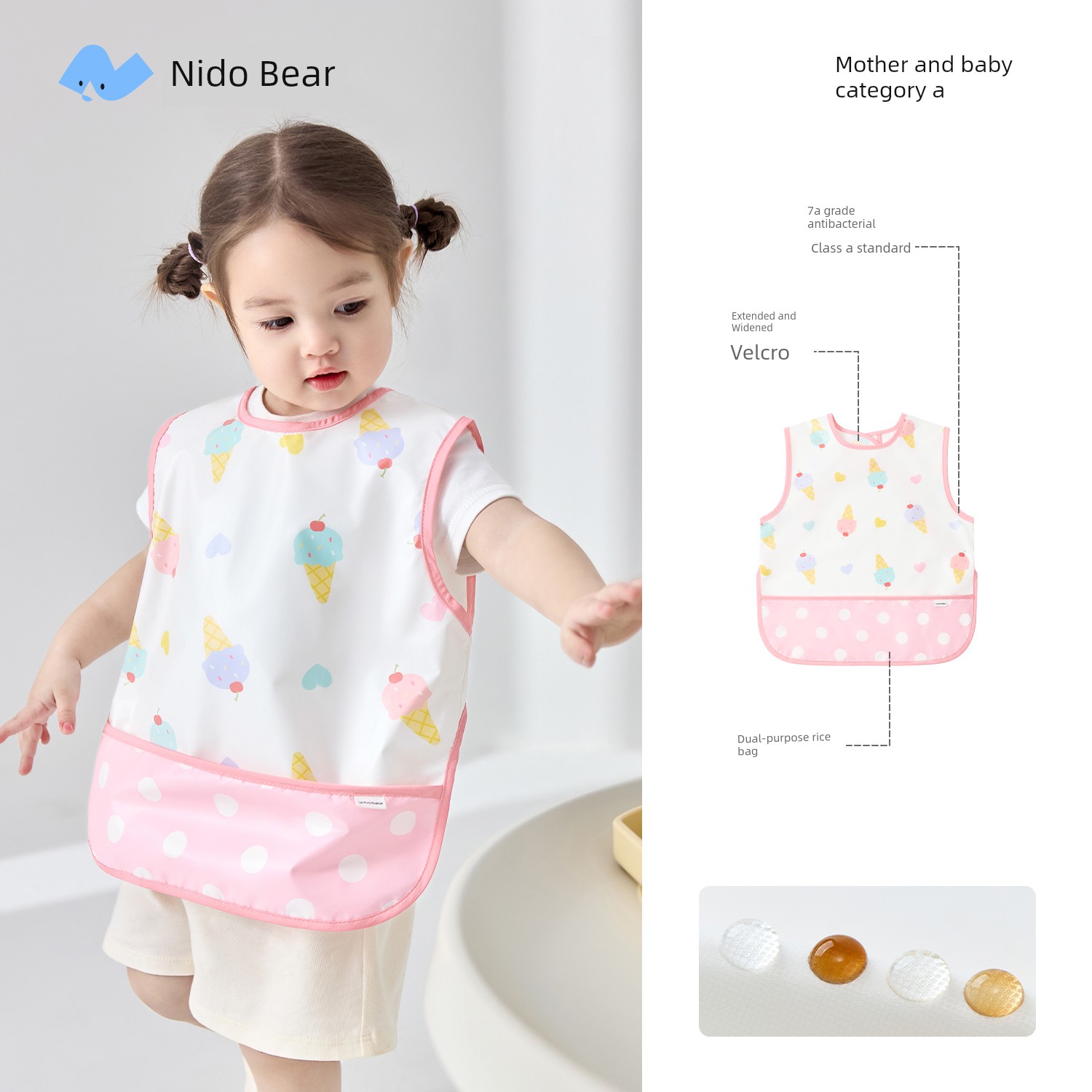 Niduoxiong Fall and Winter Eating Complementary Food Bib Children Overclothes — 5