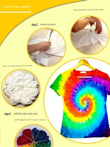 Tie-Dye Material Full Cotton Handkerchief Scarf Blank T-Shirt White Canvas Bag Pillow Cover Cloth Backpack Drawstring Ba