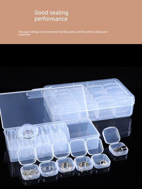 Transparent plastic jewelry mini storage box high-end anti-oxidation separation display box earrings hand jewelry finishing box