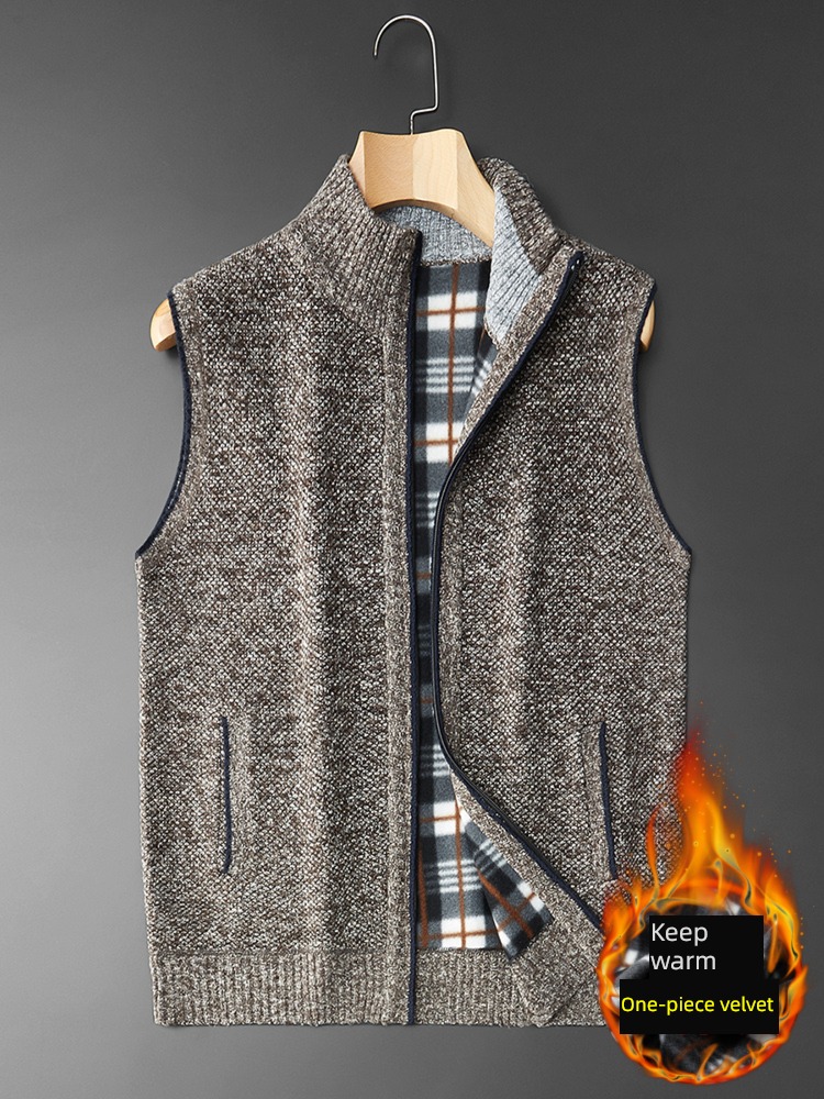 Wear inside and outside Autumn and winter Sweater Dad Costume Vest