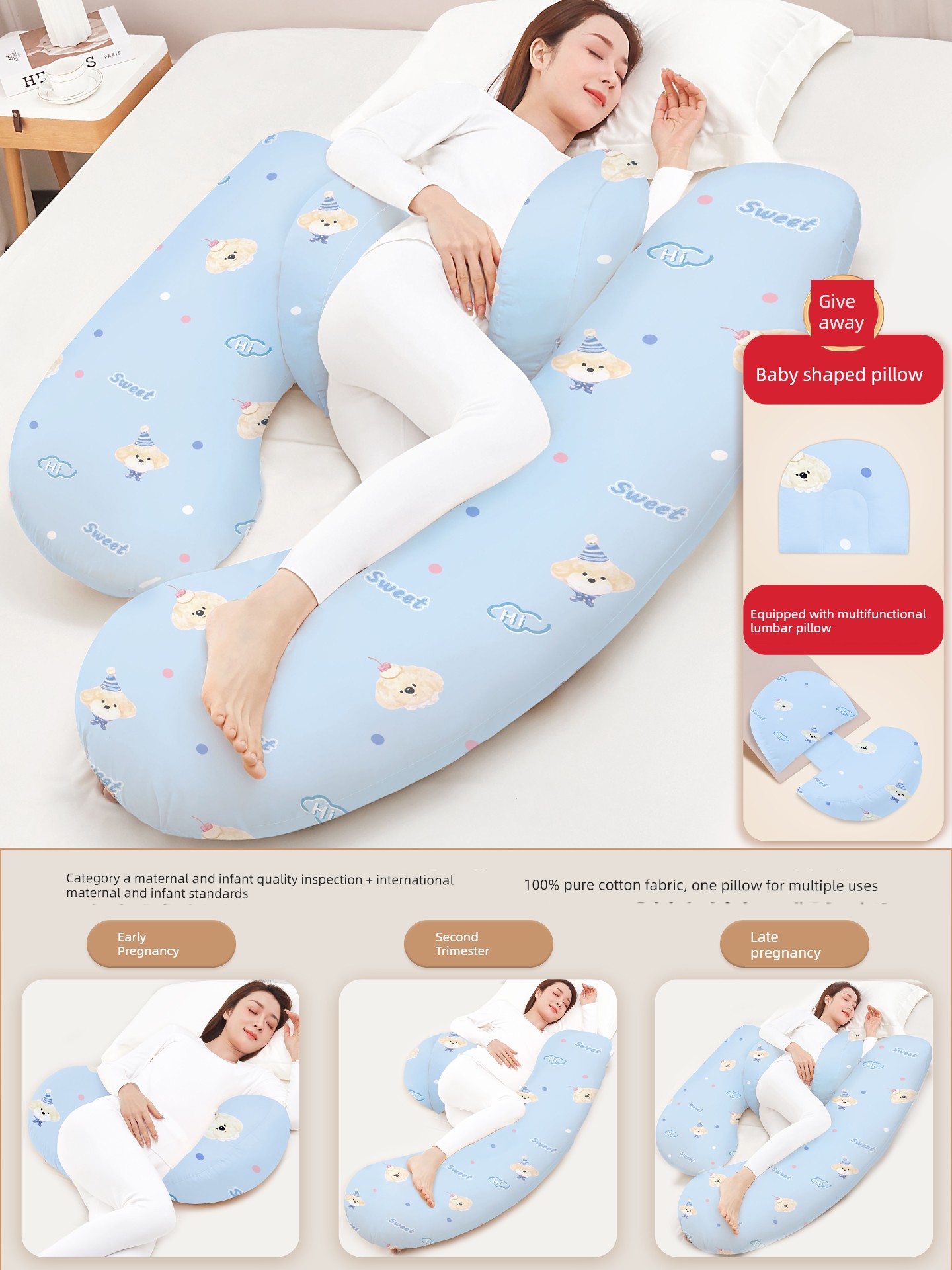 Sleeping Pillow Belly Support Handy Gadget Special Waist Support for Pregnancy — 1
