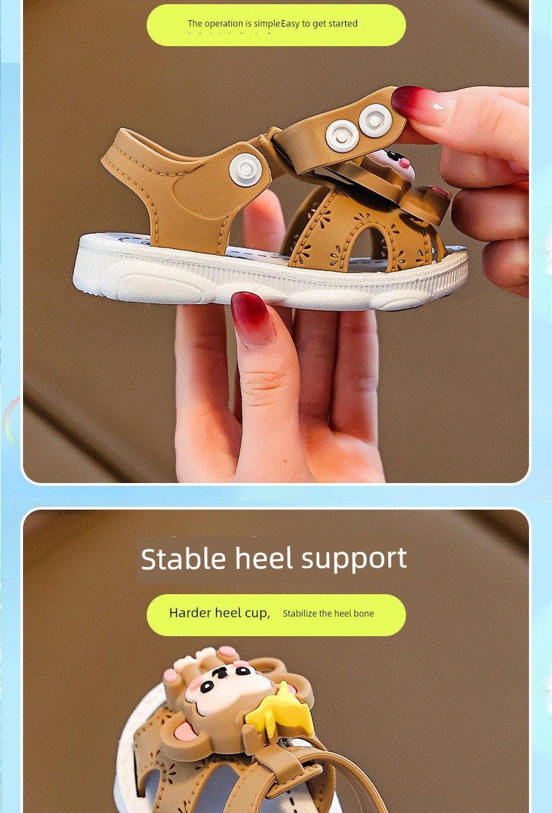 British Children's Sandals for Boys, Non-Slip and Odor-Resistant, for Girls Aged 0-1-3, Cartoon Closed-Toe Sandals Suitable for Water Activities — 8