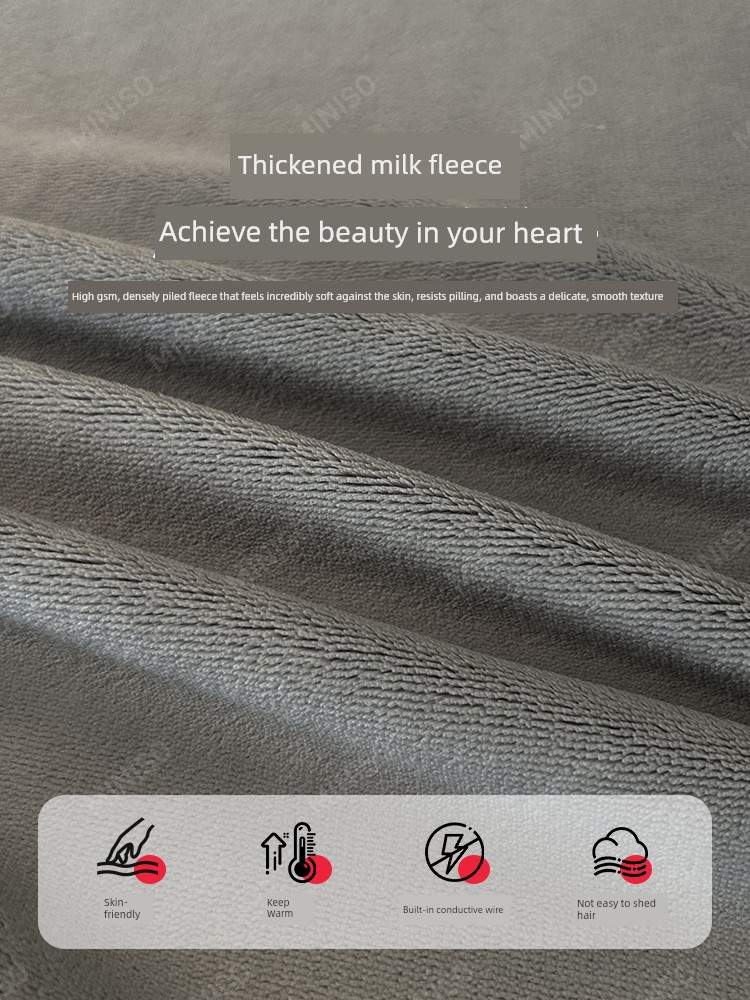 MINISO Milk Fiber Bed Sheet One-Piece Winter Thick Coral Fleece Student Dormitory plus Flannel Bed Sheet 2025 New Arrival