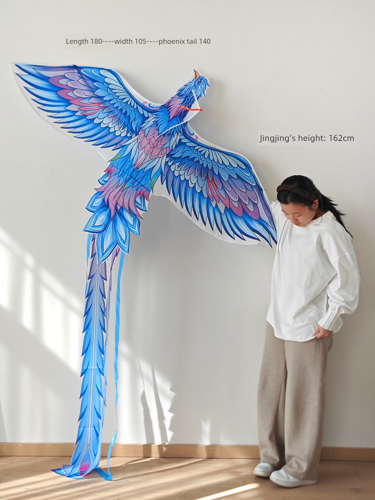 Single Piece Traditional Weifang Kite for Children and Adults, Goldfish and Swallow Shaped Triangle Kite, Easy to Fly in Light Breeze