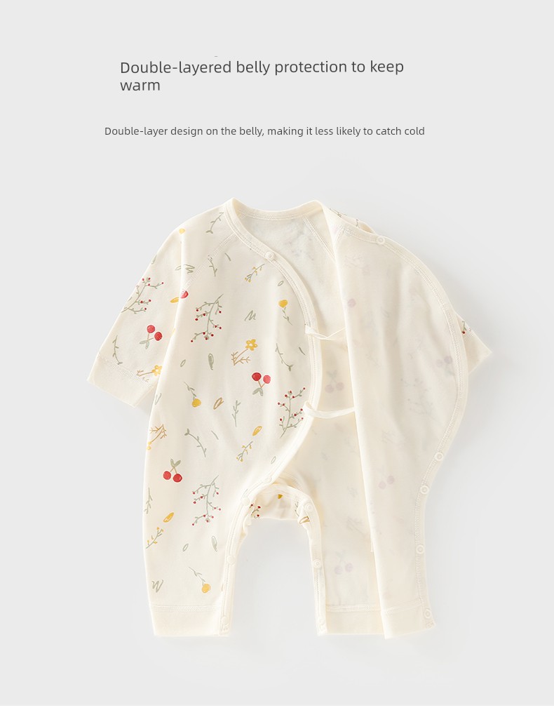 Jq Jingqi Baby Romper Autumn Pure Cotton Newborn Clothes Butterfly Jumpsuit Home Monk-Style Outfit — 6