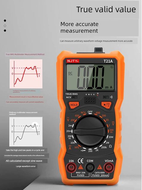 Tianyu T21E intelligent digital multimeter high-precision fully automatic multifunctional small mini multimeter anti-burn