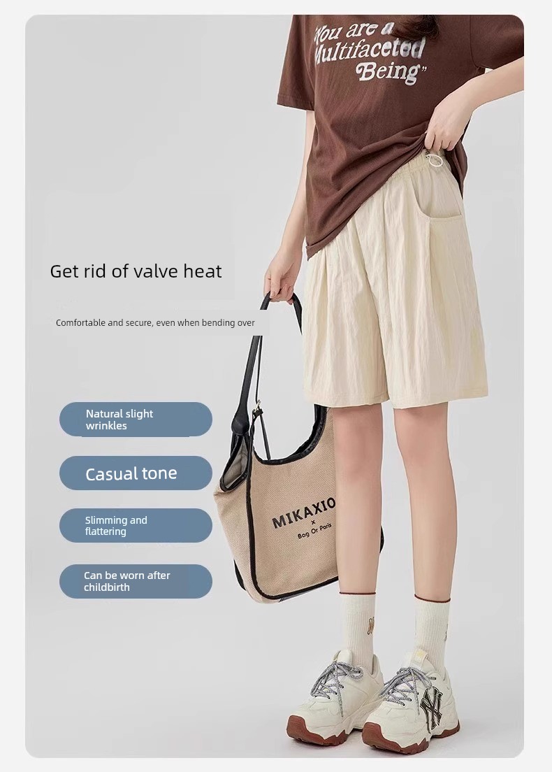 Jq Jingqi Maternity Pants Spring/Summer 2026 New Thin Style Yamamoto Pants Non-Tightening Shorts for Pregnant Women — 5