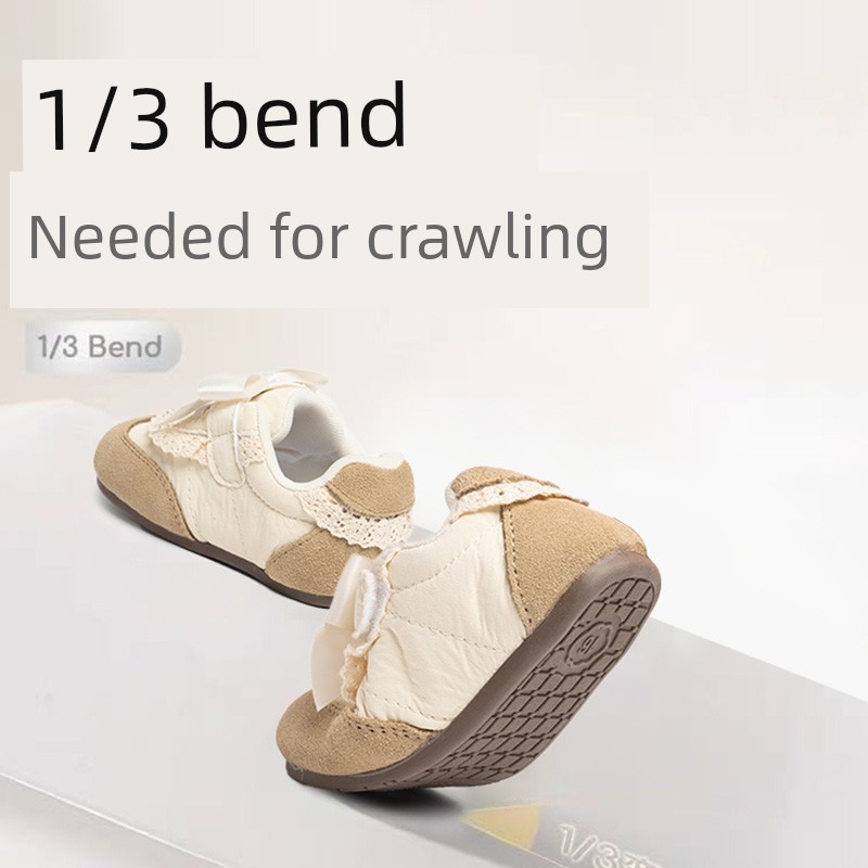 Harden Bear Baby Girl Princess Shoes Spring Soft-Soled Baby Toddler Shoes 2026 New Girls' Bow-Knot Single Shoes — 2