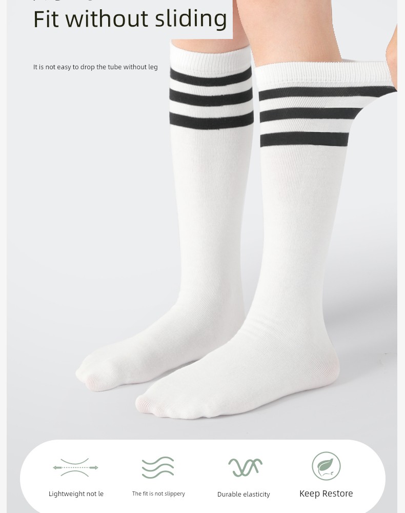 Spring and Autumn White School Uniform Boys' Mesh over the Knee Stockings — 9