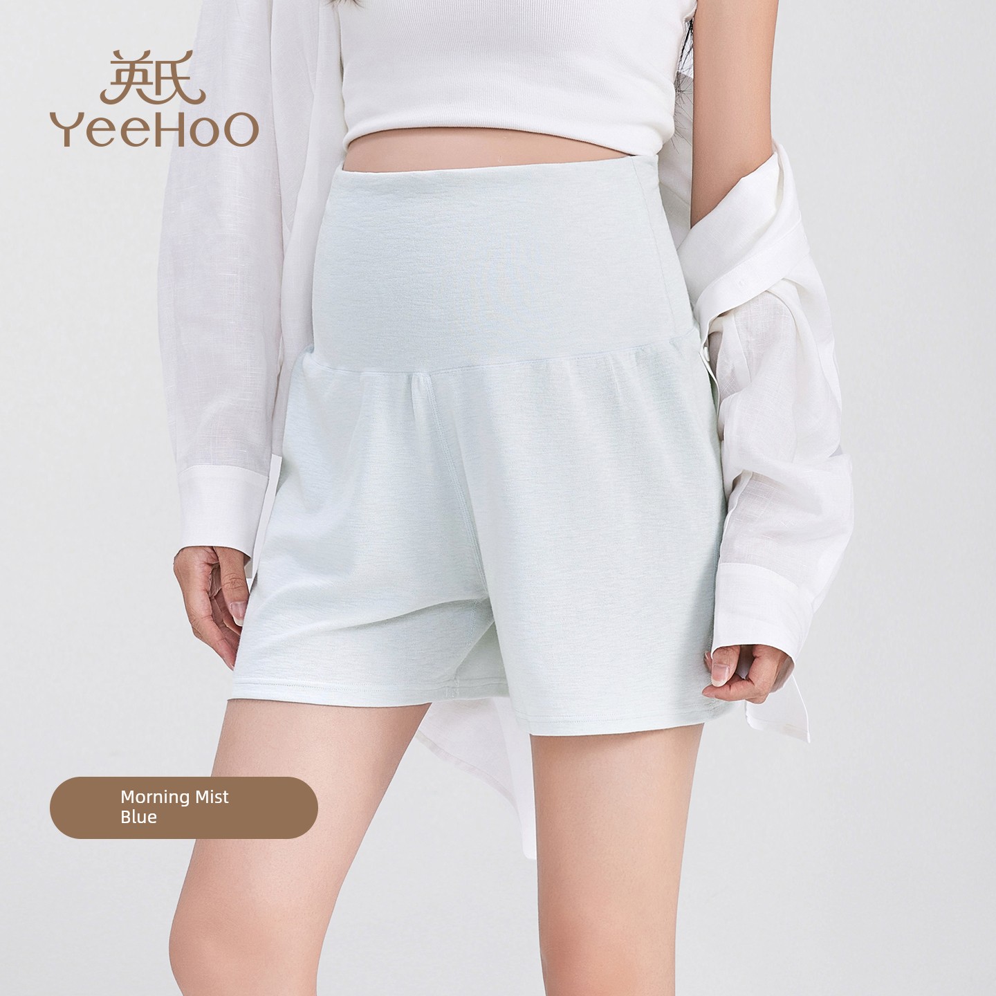 Yeehoo Maternity Shorts, Summer Thin Style, Stretchy, Suitable for Early, Mid, and Late Pregnancy, Casual Versatile Maternity Shorts — 2