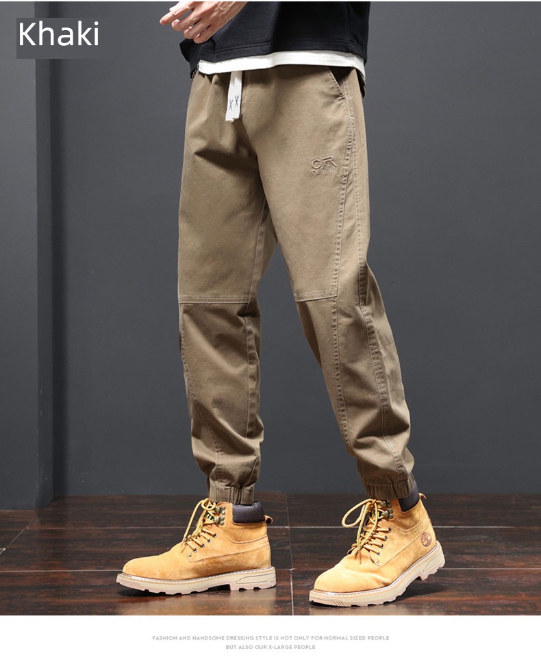 khaki leisure time Spring and Autumn Winter money Harlan Overalls