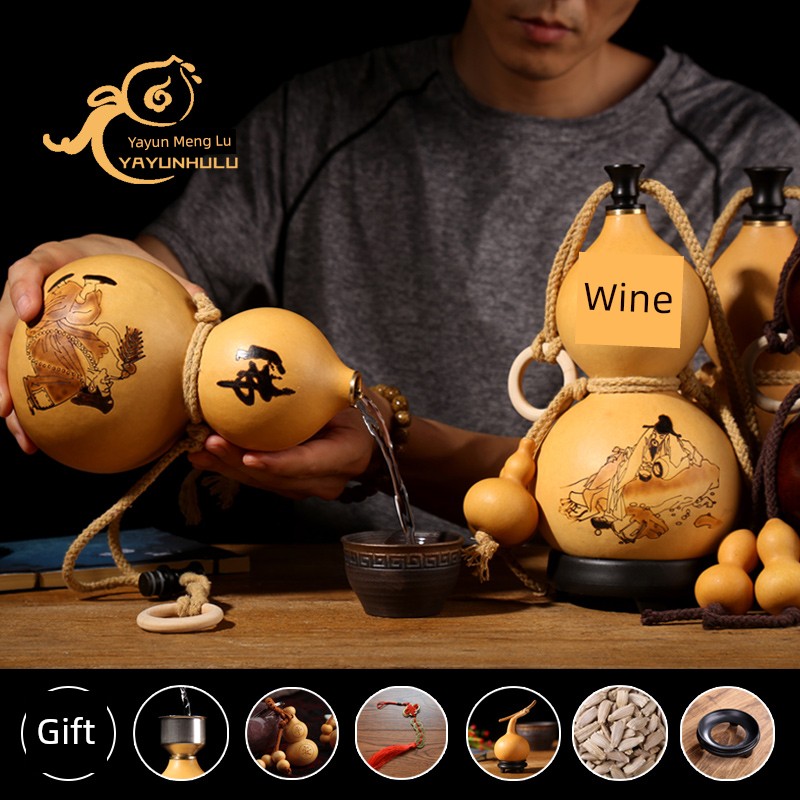 Drinking Bottle Chinese Ancient Style Props Wine Bottle Pendant Natural Bottle Gourd