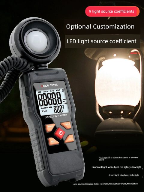 Victory illuminance meter lighting tester professional automatic range high-precision lumen light meter brightness measuring instrument