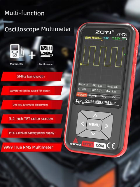 Zhongyi high-precision color large-screen oscilloscope meter 701 digital intelligent portable multimeter anti-burn appliance repair