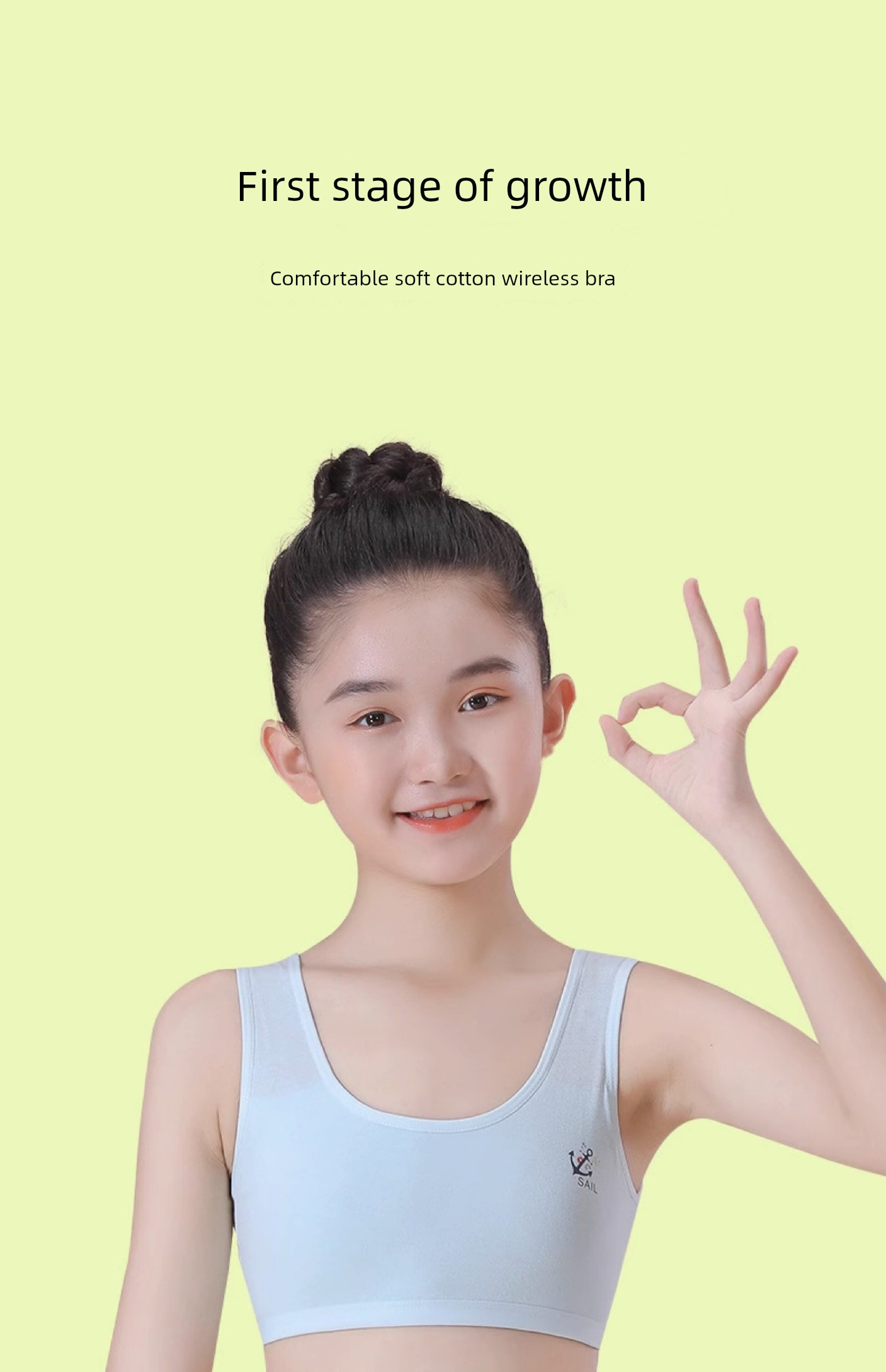 Pure Cotton Girls' Underwear for the First Stage of Development, Suitable for Elementary School Students Aged 7-12, Cotton Vest for Older Children and — 3
