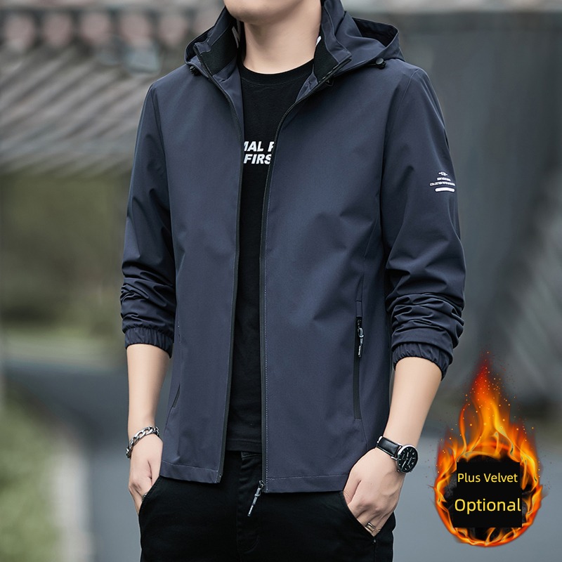 Chaopai Spring and Autumn winter easy motion Hooded loose coat
