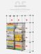 Understairs storage cabinet bookcase with door dustproof free combination lattice iron storage cabinet simple bookshelves
