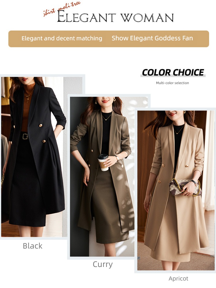 loose coat female Medium and long term With skirt Advanced sense Windbreaker