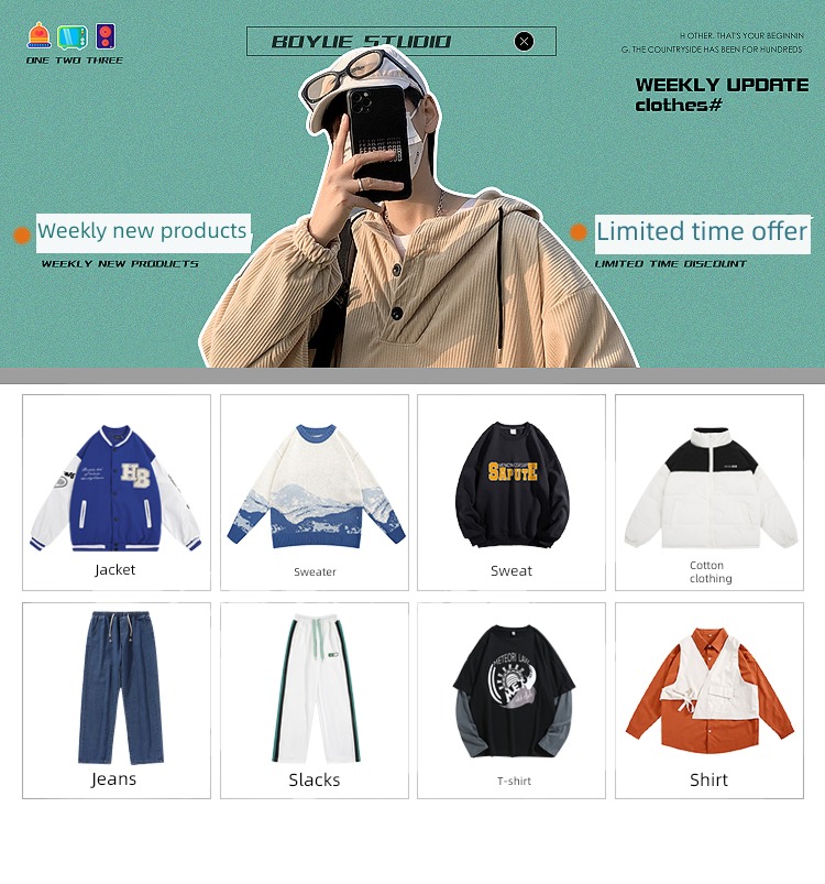 BOY Autumn and winter stand collar work clothes Jacket pizex