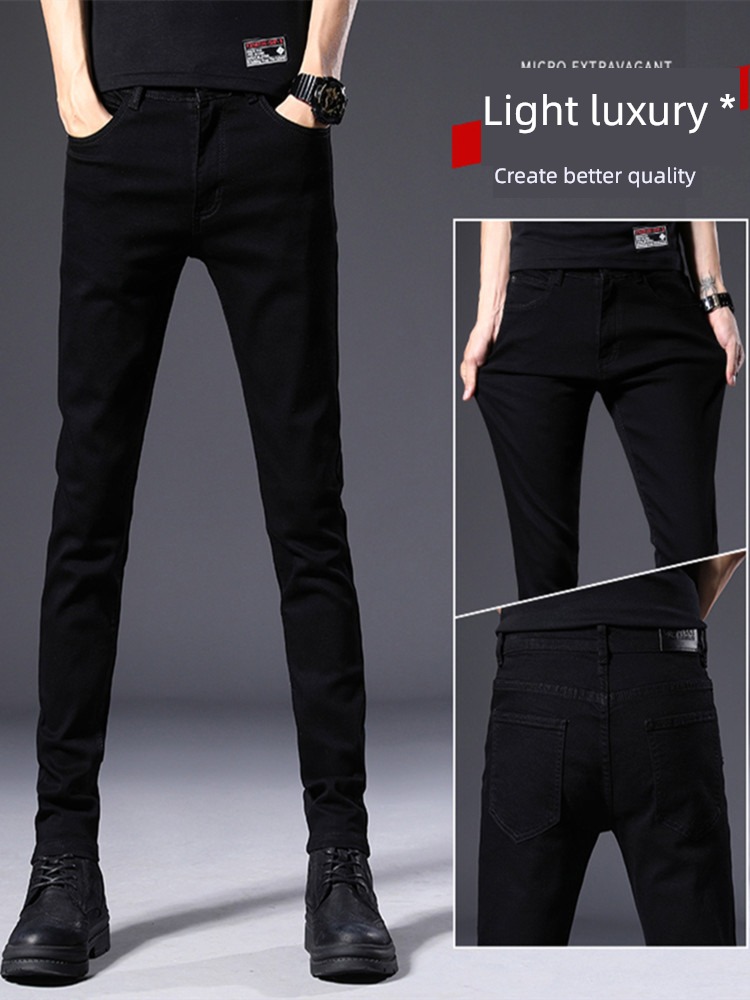 Chaopai black Little feet winter high-end Plush Jeans
