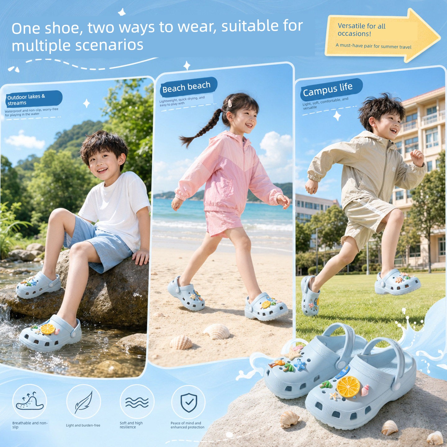 Lidani Kidsren's Clogs for Girls with Arch Support 2026 New Summer Beach Sandals Girls' Slippers for Outdoor Wear — 3