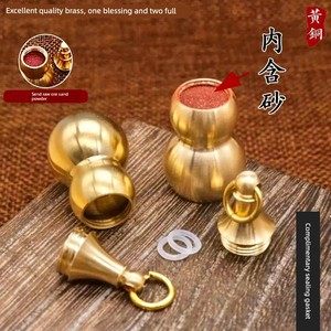 Cinnabar Hollow Gourd Portable Small Medicine Bottle Pendant Brass