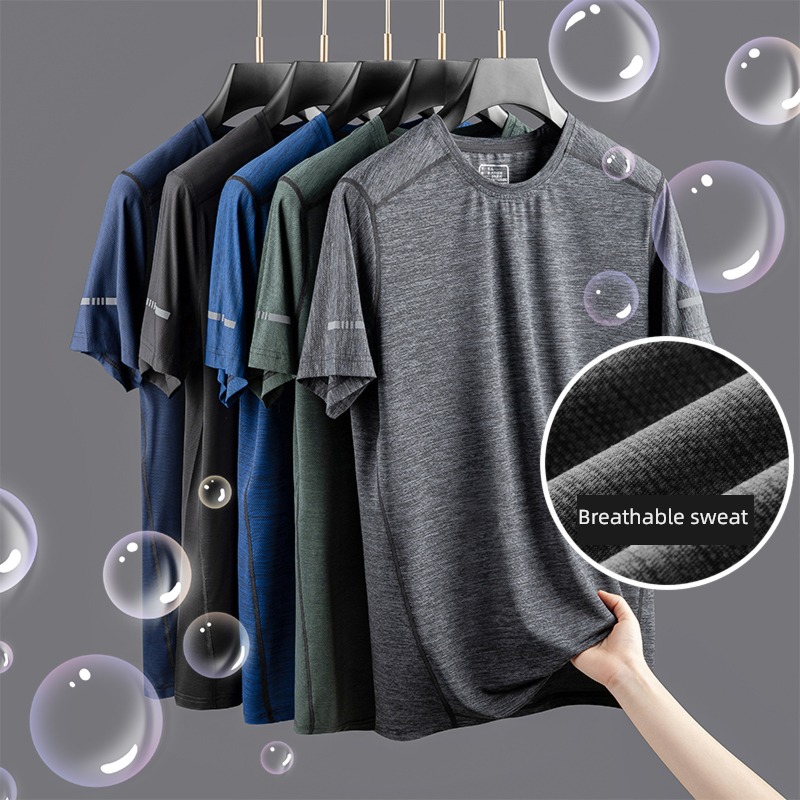 summer Thin money Fattening 200 Jin Half sleeve Ice silk T-shirt