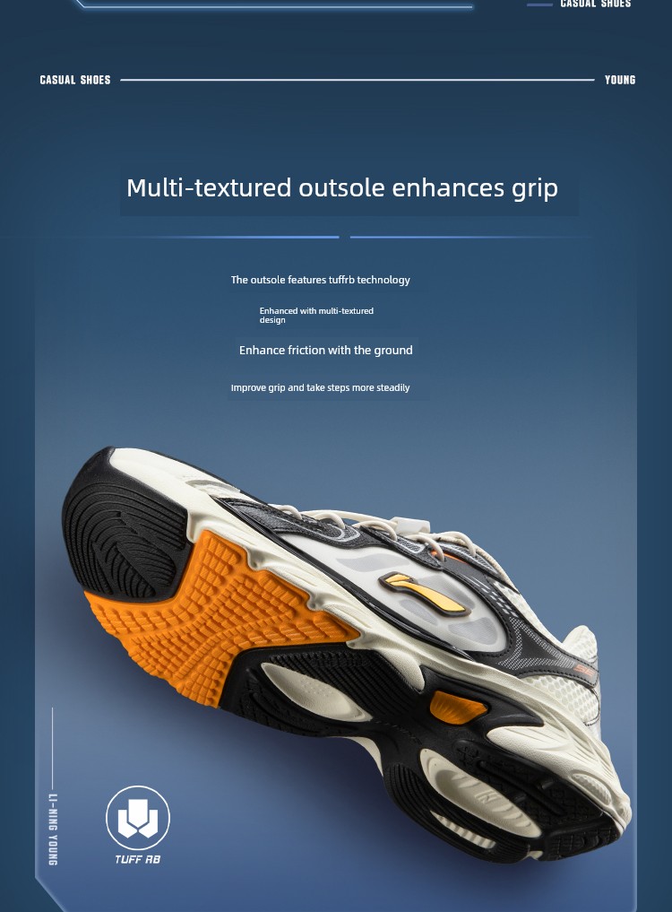 Li Ning Kidsren's Sports Shoes Boys' 2026 Autum New Style Youth Students Breathable Mesh Ark Retro Running Shoes — 17