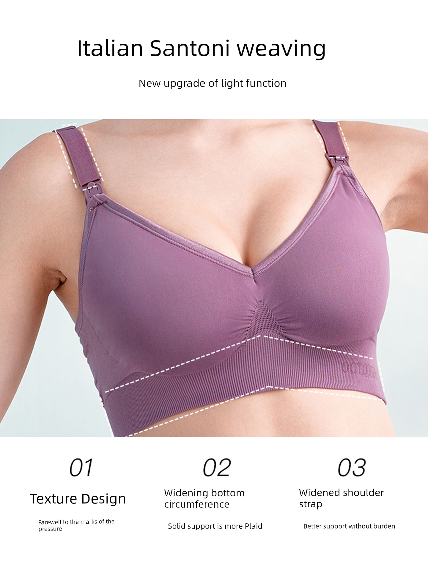October Queen Nursing Bra for Women, Special for Pregnancy and Postpartum Breastfeeding, Anti-Sagging, Gathering, Sleep-Friendly, Seamless Maternity Bra — 4