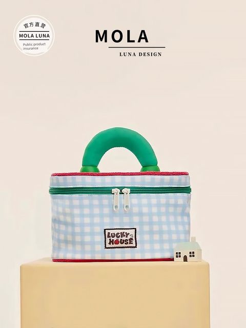 MOLA.Receive.Cosmetic bag, handheld cylinder makeup bag, portable large capacity storage bag | Mengna