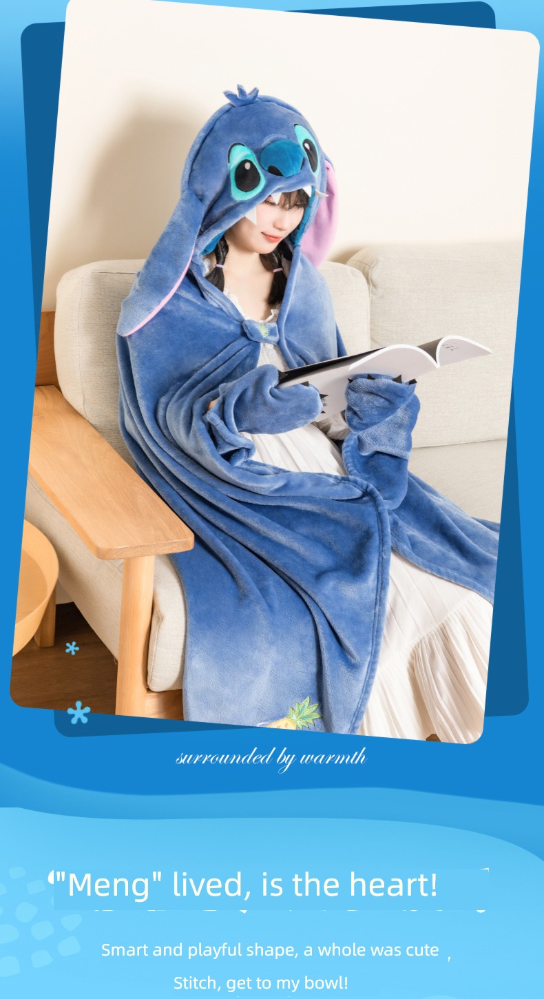 MINISO Disney's Lilo & Stitch Increase Hooded Leisure blanket