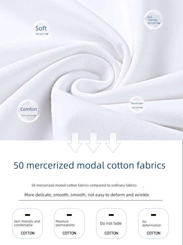modal  man white summer Ice silk Short sleeve T-shirt