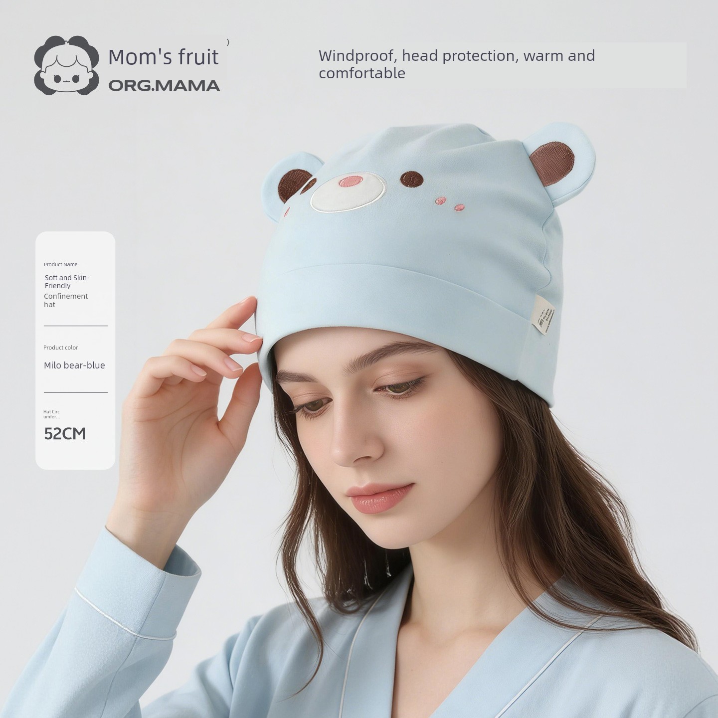 Maternity Headband That Doesn'T Squeeze the Head, Postpartum Forehead Protector, Autumn and Winter Pure Cotton Sweat-Absorbing Headscarf for Large Head — 4