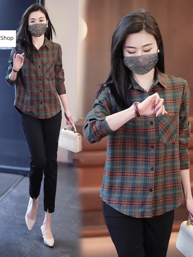 early spring stripe loose coat easy leisure time ma'am shirt