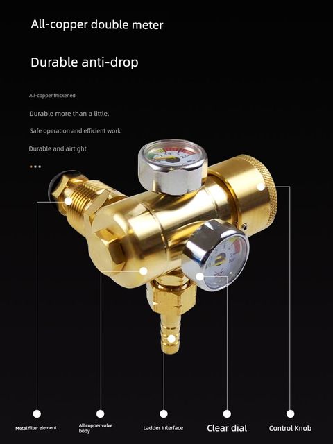 Anti-fall mini oxygen meter acetylene meter propane meter pressure gauge pressure reducing valve pressure reducer carbon dioxide meter energy-saving meter