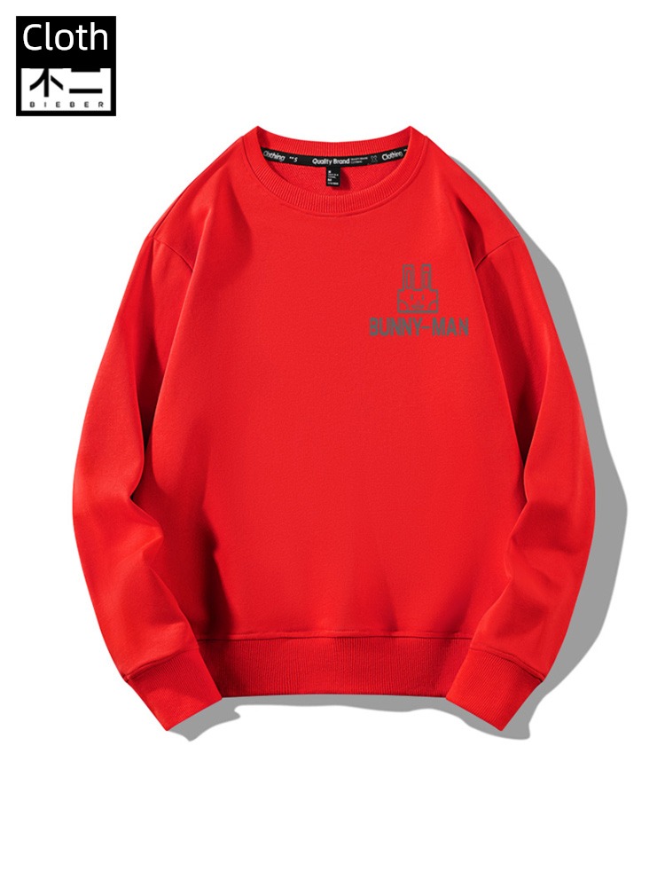 year of the rabbit Benmingnian Sweater schoolboy Autumn and winter gules new year National tide Round neck schoolboy jacket Long sleeve lovers clothes
