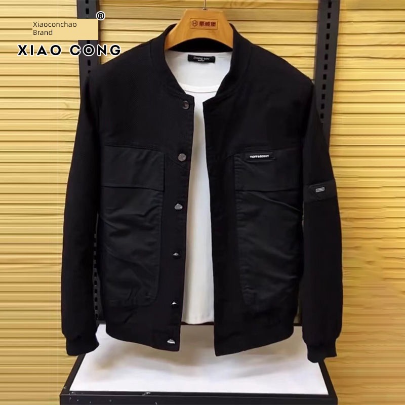 spring and autumn atmosphere comfortable leisure time Baseball collar cowboy Jacket