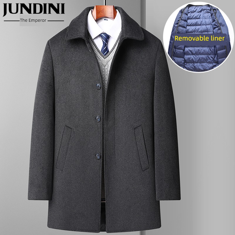 Middle aged and old people grandpa winter keep warm loose coat wool
